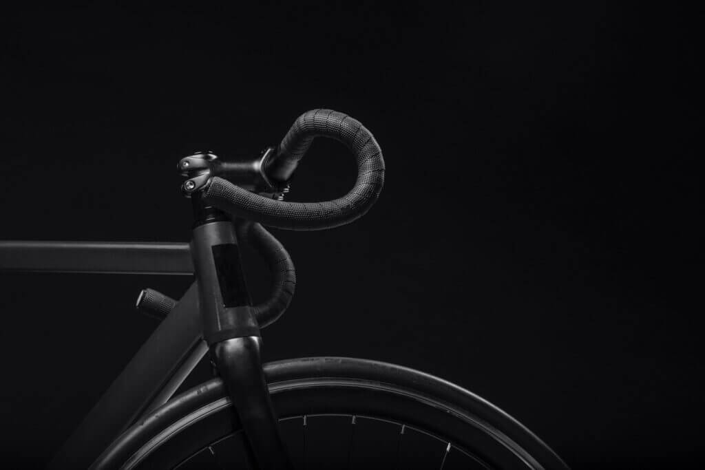 Stylish shot of black bicycle